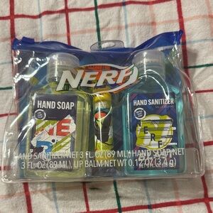Nerf Hand Soap and Sanitizer Trio with Lip Balm